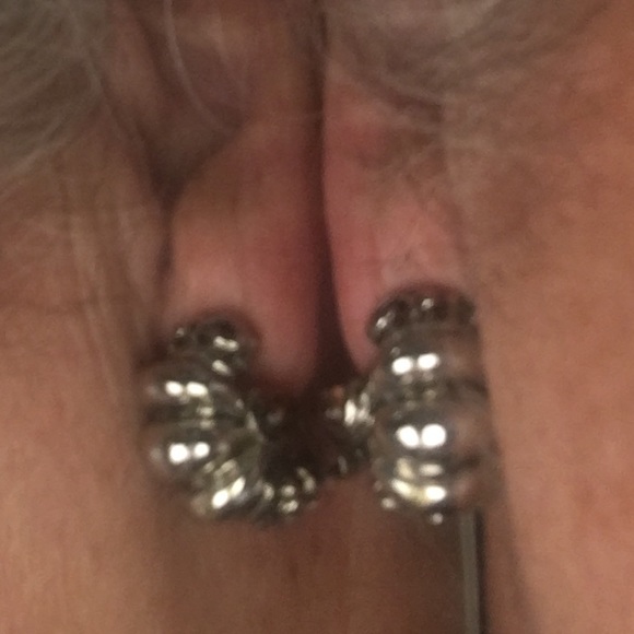 Metal/silver shrimp style clip earring; add hoop - Picture 8 of 9